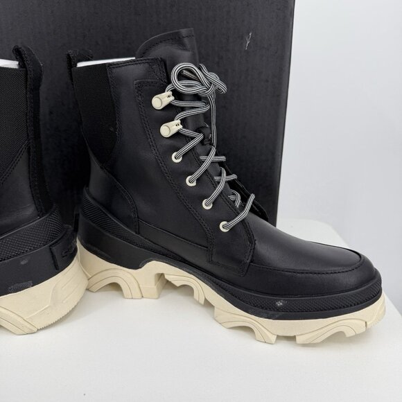 Sorel Women's Brex Lace-up Boots size 7 Black/Chalk WATERPROOF Leather - Picture 4 of 9